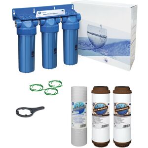 Aquafilter 3 Stage 10\" Whole House High Flow Water Filter Purifier And Iron Removal 3/4\ Aquafilter 3 Stage 10\" Whole House High Flow Water Filter Purifier And Iron Removal 3/4\