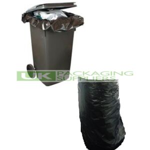 Ukps 100 Black Plastic Polythene Wheelie Bin Liners Refuse Bags Sacks 30x46x54\" - New Ukps 100 Black Plastic Polythene Wheelie Bin Liners Refuse Bags Sacks 30x46x54\" - New