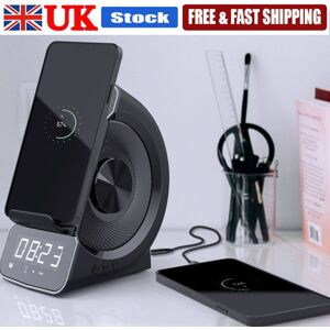 Wireless 3 In 1 Charger Holder Bluetooth Speaker R Led Alarm Clock Music Player Wireless 3 In 1 Charger Holder Bluetooth Speaker R Led Alarm Clock Music Player