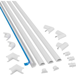 D-line Micro+ Cable Trunking 4-Meter Pack, Half Round Cable Cover, Paintable, S D-line Micro+ Cable Trunking 4-Meter Pack, Half Round Cable Cover, Paintable, S