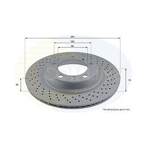 Comline Coated Brake Disc Rear Axle Right To Fit Porsche 911 11->19 Comline Coated Brake Disc Rear Axle Right To Fit Porsche 911 11->19