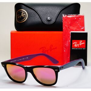 Ray-Ban Sunglasses Wayfarer Black Blue Mirror Violet Fuxia Rb 2140 1174/4t 54mm Ray-Ban Sunglasses Wayfarer Black Blue Mirror Violet Fuxia Rb 2140 1174/4t 54mm