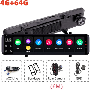 Does Not Apply 4g 12\" Android 10 Car Rearview Mirror Gps, Dual 1080p Dash Cam, Adas, Night Visi Does Not Apply 4g 12\" Android 10 Car Rearview Mirror Gps, Dual 1080p Dash Cam, Adas, Night Visi
