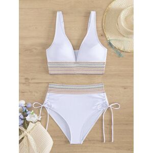 Sodial 3x(Women'S 2 Piece Bikini High Waist Slimming Halter Neck Swimsuit White M O7z3) Sodial 3x(Women'S 2 Piece Bikini High Waist Slimming Halter Neck Swimsuit White M O7z3)