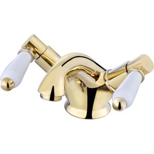Basin Mixer Tap Downton Monobloc Bathroom Ceramic Lever Gold Brass Enki Bt0603 Basin Mixer Tap Downton Monobloc Bathroom Ceramic Lever Gold Brass Enki Bt0603