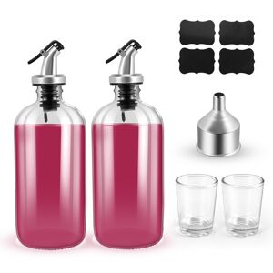 Sodial 2x(16oz Glass Mouthwash Dispenser With Pour Spout Funnel And Labels2466 Sodial 2x(16oz Glass Mouthwash Dispenser With Pour Spout Funnel And Labels2466