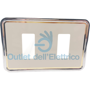 Vimar Spa Vimar 08636.I. Series 8000 Plate 2f Box Rectangular Work Chrome Vimar Spa Vimar 08636.I. Series 8000 Plate 2f Box Rectangular Work Chrome