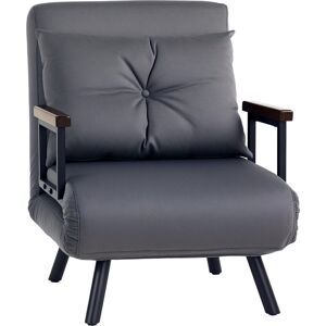 Homcom Click Clack Single Chair Bed Settee For Living Room, Guest Room, Grey Homcom Click Clack Single Chair Bed Settee For Living Room, Guest Room, Grey