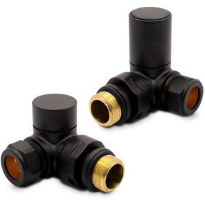 Valve Kings Corner Round Top Valves Black For Radiators & Towel Rails Valve Kings Corner Round Top Valves Black For Radiators & Towel Rails