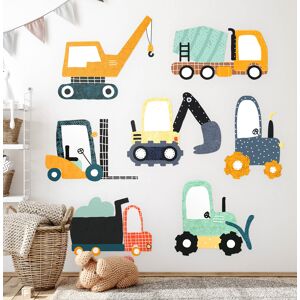 Coloray Stickers Kids Decor Room Decoration Decal Work Vehicles In Construction Colors Coloray Stickers Kids Decor Room Decoration Decal Work Vehicles In Construction Colors