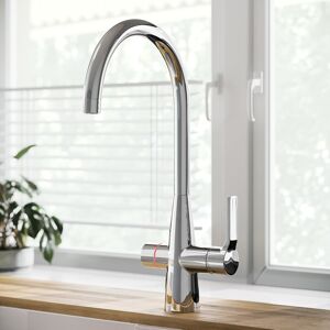 Enza Chrome 4 In 1 Boiling Hot Kitchen Mixer Tap With 2.4l Boiler And Filter Waldlchr Enza Chrome 4 In 1 Boiling Hot Kitchen Mixer Tap With 2.4l Boiler And Filter Waldlchr