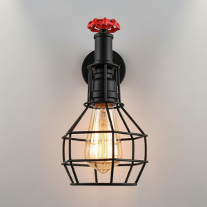 Does Not Apply Vintage Industrial Steampunk Water Pipe Wall Light E27 Retro Bird Cage Sconce Wi Does Not Apply Vintage Industrial Steampunk Water Pipe Wall Light E27 Retro Bird Cage Sconce Wi