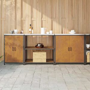 Kitchen Storage Set With Shelf 3 Pcs Rusty 240 X 50 X 92 Cm Vidaxl Kitchen Storage Set With Shelf 3 Pcs Rusty 240 X 50 X 92 Cm Vidaxl
