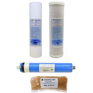 Finerfilters 4 Stage Ro Replacement Water Filters For 10" Aquarium Ro Units & 75 Gpd Membrane Finerfilters 4 Stage Ro Replacement Water Filters For 10" Aquarium Ro Units & 75 Gpd Membrane