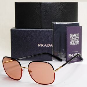 Prada Sunglasses Black Gold Brown Square Pr67xs Spr 67x 01h-1p1 58mm Prada Sunglasses Black Gold Brown Square Pr67xs Spr 67x 01h-1p1 58mm