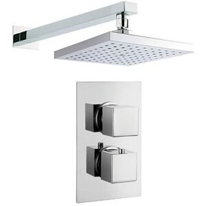 Delphi Bramwell Thermostatic Dual Concealed Mixer Shower & Fixed Shower Head Chr Delphi Bramwell Thermostatic Dual Concealed Mixer Shower & Fixed Shower Head Chr