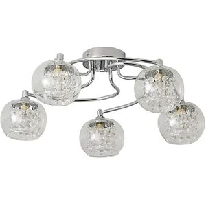 Litecraft Ceiling Light Crystal Effect Flush Mount G9 5 Arm - Chrome Clearance Litecraft Ceiling Light Crystal Effect Flush Mount G9 5 Arm - Chrome Clearance