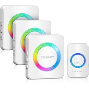 TeckNet Online Wireless Doorbell 3 Receivers, Door Chime Kit With Rgb Light, TeckNet Online Wireless Doorbell 3 Receivers, Door Chime Kit With Rgb Light,