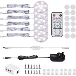 Led Dimmable Under Cabinet Lighting Kit,12v 6 Pack Wired Puck Lights With Remote Led Dimmable Under Cabinet Lighting Kit,12v 6 Pack Wired Puck Lights With Remote