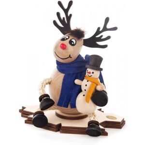 Dregeno Smoking Elk Snowman Figurine - Handmade Erzgebirge Art Dregeno Smoking Elk Snowman Figurine - Handmade Erzgebirge Art