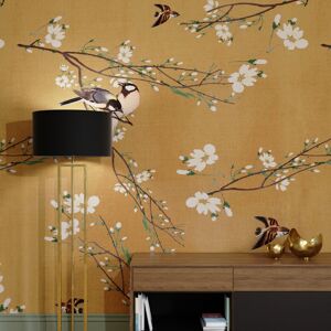 Superfresco Easy Birds & Blossom Ochre Print To Order Fixed Size Mural Superfresco Easy Birds & Blossom Ochre Print To Order Fixed Size Mural
