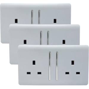 Does Not Apply Trendi 2 Gang Artistic Modern Glossy 13 Amp Switched Tactile Plug Socket Silver Does Not Apply Trendi 2 Gang Artistic Modern Glossy 13 Amp Switched Tactile Plug Socket Silver