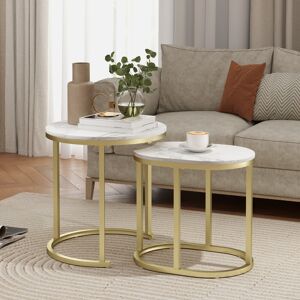 Elegant Marble-Effect Side Table Set - Versatile Accent Tables Elegant Marble-Effect Side Table Set - Versatile Accent Tables