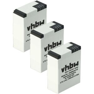 Vhbw 3x Battery For Gopro Ahdbt-201 1icp7/26/33-2 601-00724-00achdhn-301 1180mah Vhbw 3x Battery For Gopro Ahdbt-201 1icp7/26/33-2 601-00724-00achdhn-301 1180mah