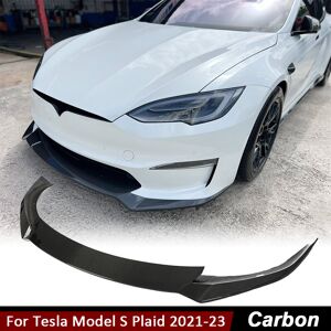 Rio Fit For Tesla Model S Plaid 2021-2023 Real Carbon Fiber Front Bumper Lip Spoiler Rio Fit For Tesla Model S Plaid 2021-2023 Real Carbon Fiber Front Bumper Lip Spoiler