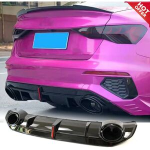 Speed_turning For Audi A3 S3 S Line Sedan 21+ Gloss Black Rear Bumper Diffuser Lip Exhaust Tip Speed_turning For Audi A3 S3 S Line Sedan 21+ Gloss Black Rear Bumper Diffuser Lip Exhaust Tip