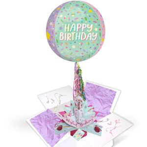 Love Kates Girls 4th Birthday Pop Up Card & Floating Balloon In A Box Surprise Love Kates Girls 4th Birthday Pop Up Card & Floating Balloon In A Box Surprise