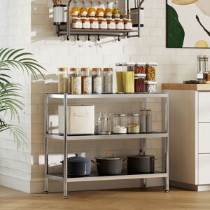 Homcom 3-Tier Stainless Steel Bakers Rack, Microwave Stand For Small Spaces Homcom 3-Tier Stainless Steel Bakers Rack, Microwave Stand For Small Spaces