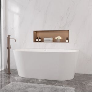 Aica Modern Designer Back To Wall Double Ended Bath Acrylic Bathtub 1500x750mm Aica Modern Designer Back To Wall Double Ended Bath Acrylic Bathtub 1500x750mm