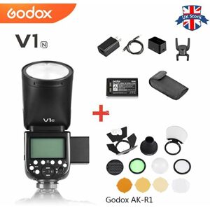 Uk Godox V1n Ttl 1/8000s Hss 2600mah Round Head Flash+ak-R1 Accessorie For Nikon Uk Godox V1n Ttl 1/8000s Hss 2600mah Round Head Flash+ak-R1 Accessorie For Nikon