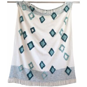 Designs Emporium Chic Cream Cotton Throw Blanket With Eggshell Teal Tassels Soft Warm 175cmx140cm Designs Emporium Chic Cream Cotton Throw Blanket With Eggshell Teal Tassels Soft Warm 175cmx140cm