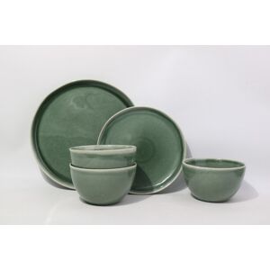 Waterside 12pc Reactive Glaze Green Lipped Dinner Set Waterside 12pc Reactive Glaze Green Lipped Dinner Set