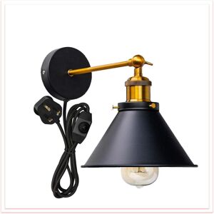Ledsone Vintage Plugin Sconce With On/off Switch Black Industrial Sconces Plug I Ledsone Vintage Plugin Sconce With On/off Switch Black Industrial Sconces Plug I