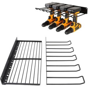 2 Layer Power Tool Organizer Wall Mount Drill Holder Large Capacity Heavy Du❀ 2 Layer Power Tool Organizer Wall Mount Drill Holder Large Capacity Heavy Du❀