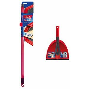 Vileda 160496 Duactiva 2 In 1 Anti Dust Broom Plus Dustpan Set Red Black 14.1 X Vileda 160496 Duactiva 2 In 1 Anti Dust Broom Plus Dustpan Set Red Black 14.1 X