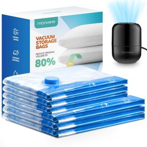Monvane Vacuum Compression Storage Bags For Clothes - 6 Pack Reusable Space Saver Bags Monvane Vacuum Compression Storage Bags For Clothes - 6 Pack Reusable Space Saver Bags