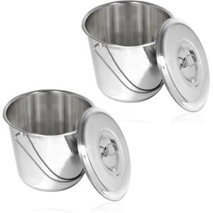 Spares2go 12l Metal Bucket + Lid Stainless Steel Champagne On Ice Bucket Pail Handle X 2 Spares2go 12l Metal Bucket + Lid Stainless Steel Champagne On Ice Bucket Pail Handle X 2