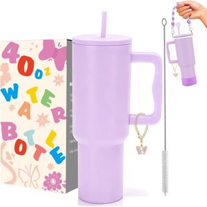 Sanilinwild 40 Oz Tumbler With Handle And Straw & 6pcs Cup Accessories-Bpa-Free Travel Mug Sanilinwild 40 Oz Tumbler With Handle And Straw & 6pcs Cup Accessories-Bpa-Free Travel Mug