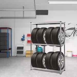 Costway 120 X 40 X 180cm 3-Tier Industrial Tire Rack Storage Tyre Rack Adjustable Shelve Costway 120 X 40 X 180cm 3-Tier Industrial Tire Rack Storage Tyre Rack Adjustable Shelve