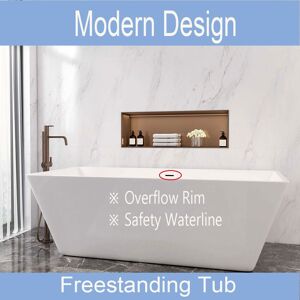 Aica Modern 1700x800mm Freestanding Double Ended Bath Integral Waste & Overflow Aica Modern 1700x800mm Freestanding Double Ended Bath Integral Waste & Overflow
