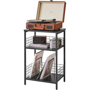 Ymyny 3 Tier End Table, Record Player Stand With Storage, Industrial Tall Side T Ymyny 3 Tier End Table, Record Player Stand With Storage, Industrial Tall Side T