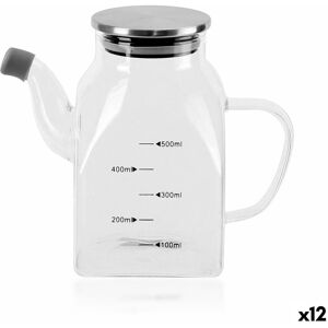 Cruet La Mediterránea Transparent Silver Metal Borosilicate Glass 0,5 L [12 U Cruet La Mediterránea Transparent Silver Metal Borosilicate Glass 0,5 L [12 U