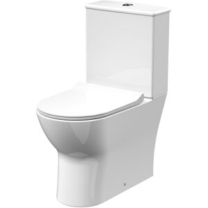 Balterley Flush To Wall Close Coupled Toilet, Soft Close Seat 806x375x612mm Balterley Flush To Wall Close Coupled Toilet, Soft Close Seat 806x375x612mm
