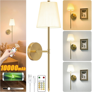 Does Not Apply 10,000mah Rechargeable Battery Operated Wall Lights With Fabric Shade, Wireless Does Not Apply 10,000mah Rechargeable Battery Operated Wall Lights With Fabric Shade, Wireless