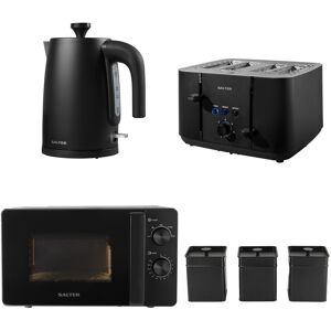 Salter Kuro Kettle Toaster Microwave Set Tea/coffee/sugar Tins Fast Boil Salter Kuro Kettle Toaster Microwave Set Tea/coffee/sugar Tins Fast Boil