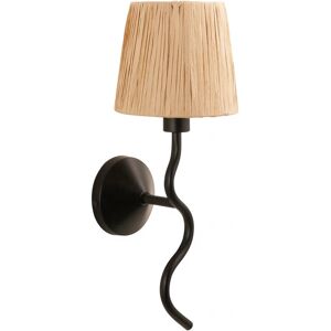 Wall Light Black Wriggle Matt Natural Raffia Endon 114226 Wall Light Black Wriggle Matt Natural Raffia Endon 114226